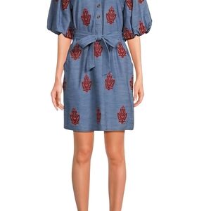 A Love A Embroidered Chambray Dress SIZE: M‎